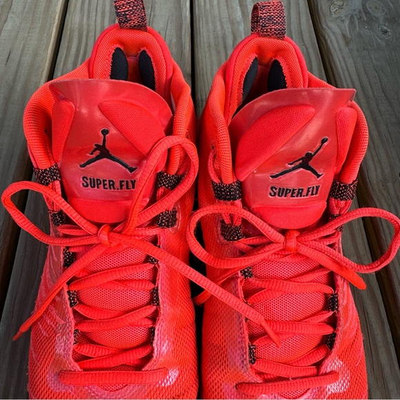 Jordan Super Fly 5 Infrared 23 (844677-606) Men’s size 7.5 Bright Mango EUC - Picture 6 of 15